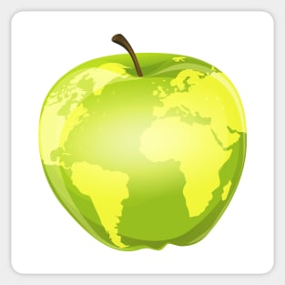 apple with geographic contours Sticker